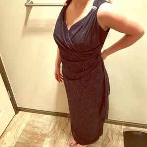 Navy long sparkle gown